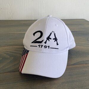 2A 1791 2nd Amendment American Flag Bill Patriot Rights White Baseball Cap (C8)
